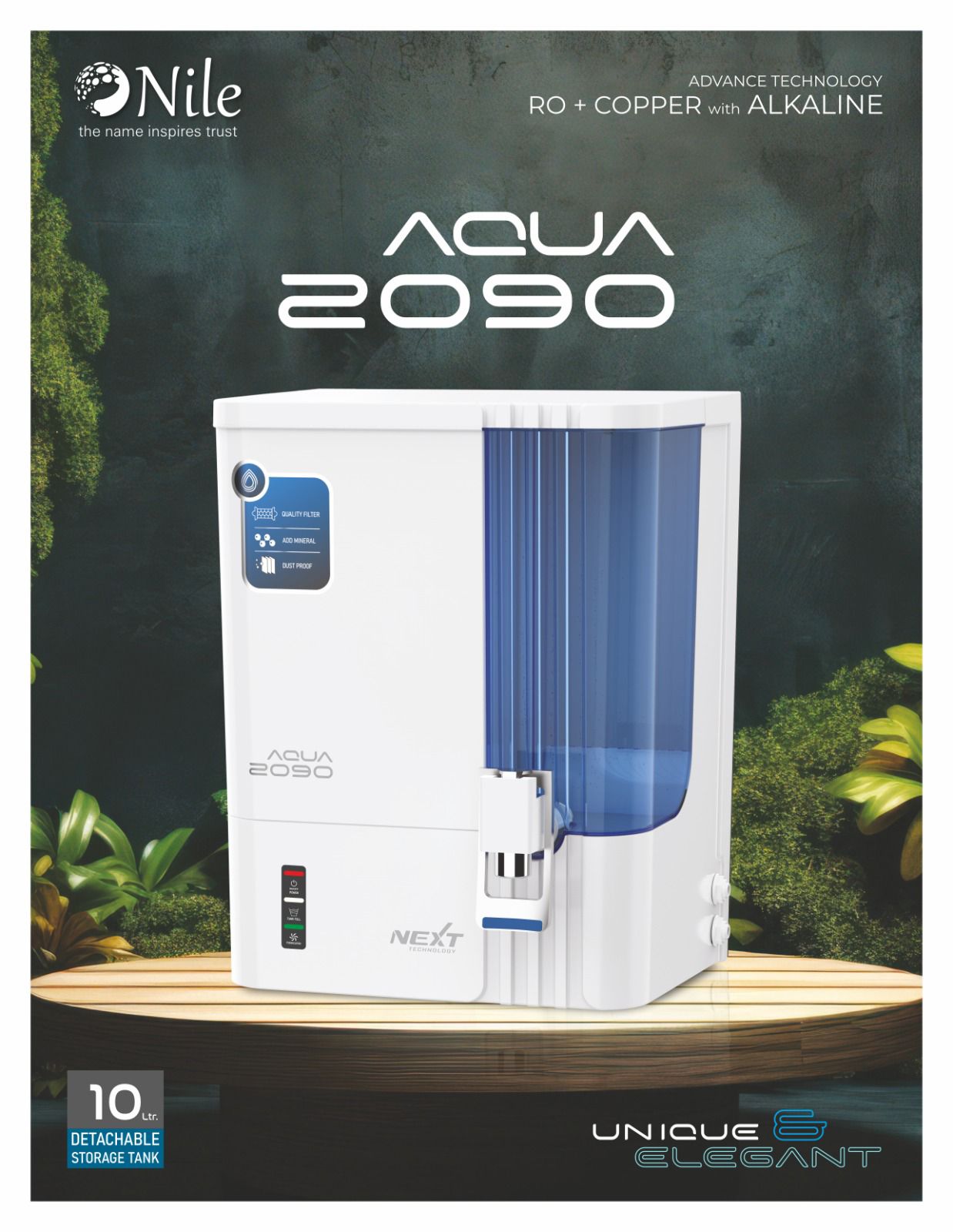 AQUATECH 2090  2090 10 L RO + UV + CU Guard + Alkaline Enhancer + Mineral Water Purifier  (Black)