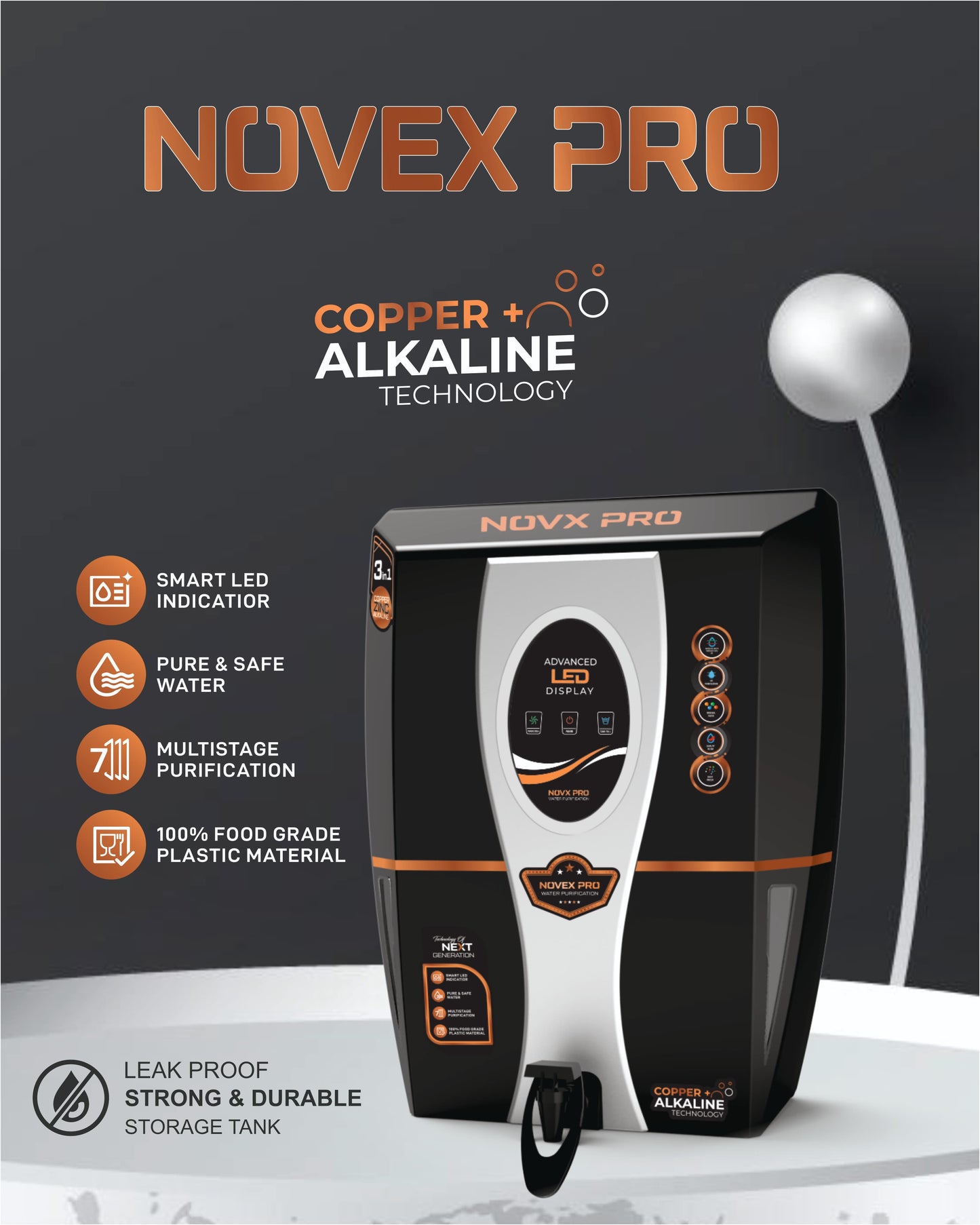 AQUATECH NOVA X  PRO  Advance led light , Copper Alkaline Technology